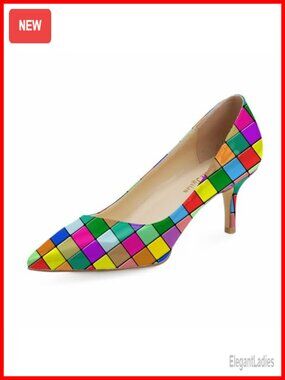 Low Kitten Heels Music Note Printed Pointed Toe Pumps